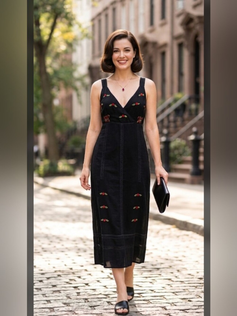 Boho Chic Nataya Embroidered Maxi Dress | Size Small